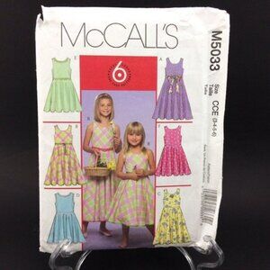 McCalls 5033 Pattern Girls Childrens Sleeveless Summer Spring Dress Sz 3-6 Uncut